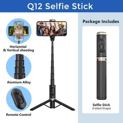 Bluetooth Selfie Stick Tripod - Extendable Monopod with Remote for iPhone