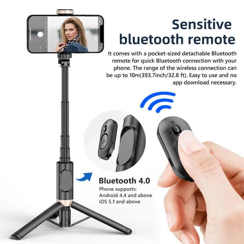 Bluetooth Selfie Stick Tripod - Extendable Monopod with Remote for iPhone